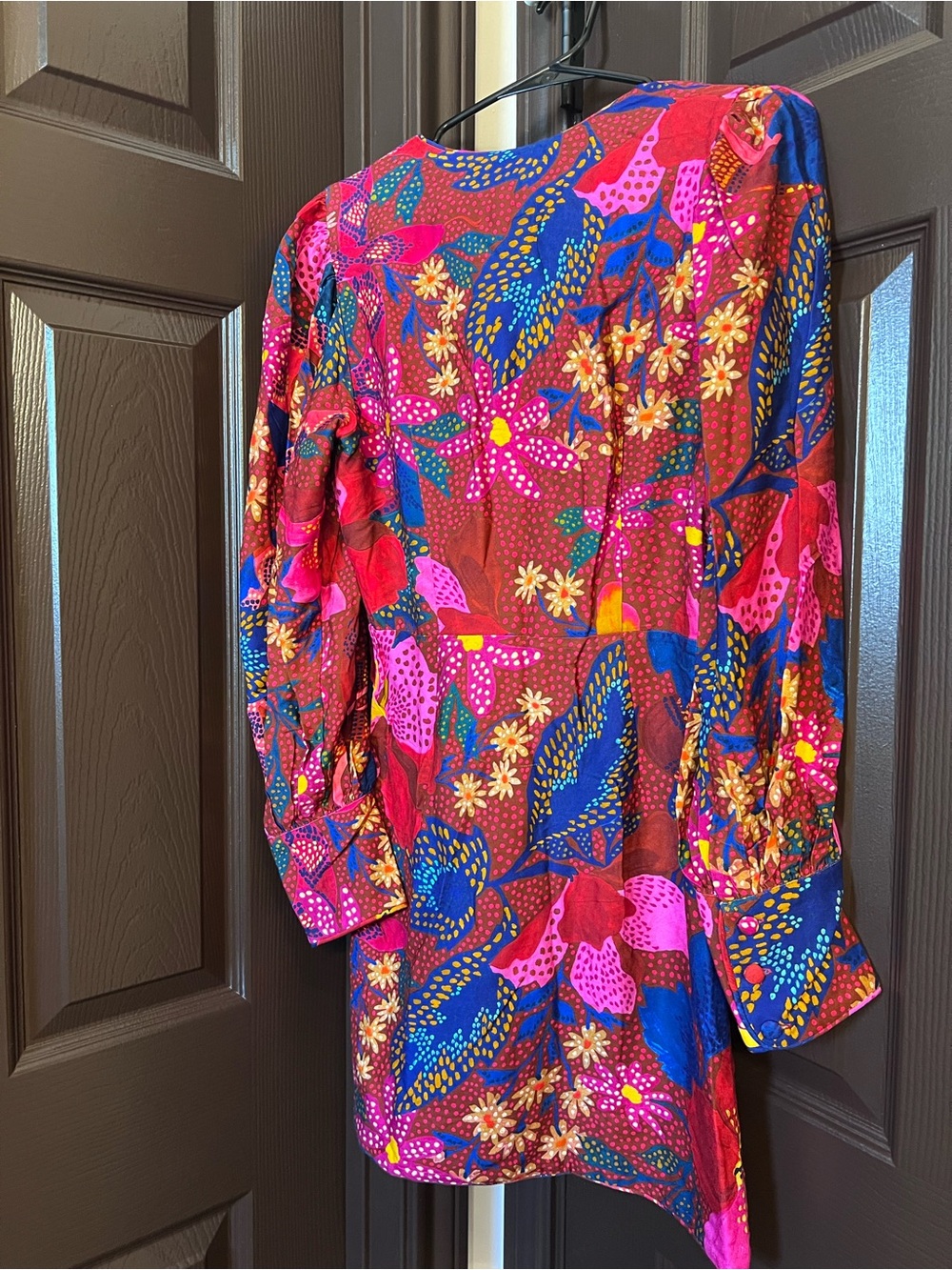 FARM Rio Multicolor Red Floral Patchwork Mini Dress - Picture 10 of 11